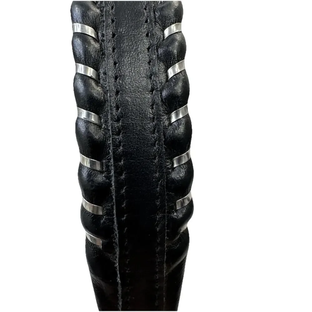 Justin Youth Top Grain Cowhide Leather Belt Size 26 Black, Foil Accent, Western